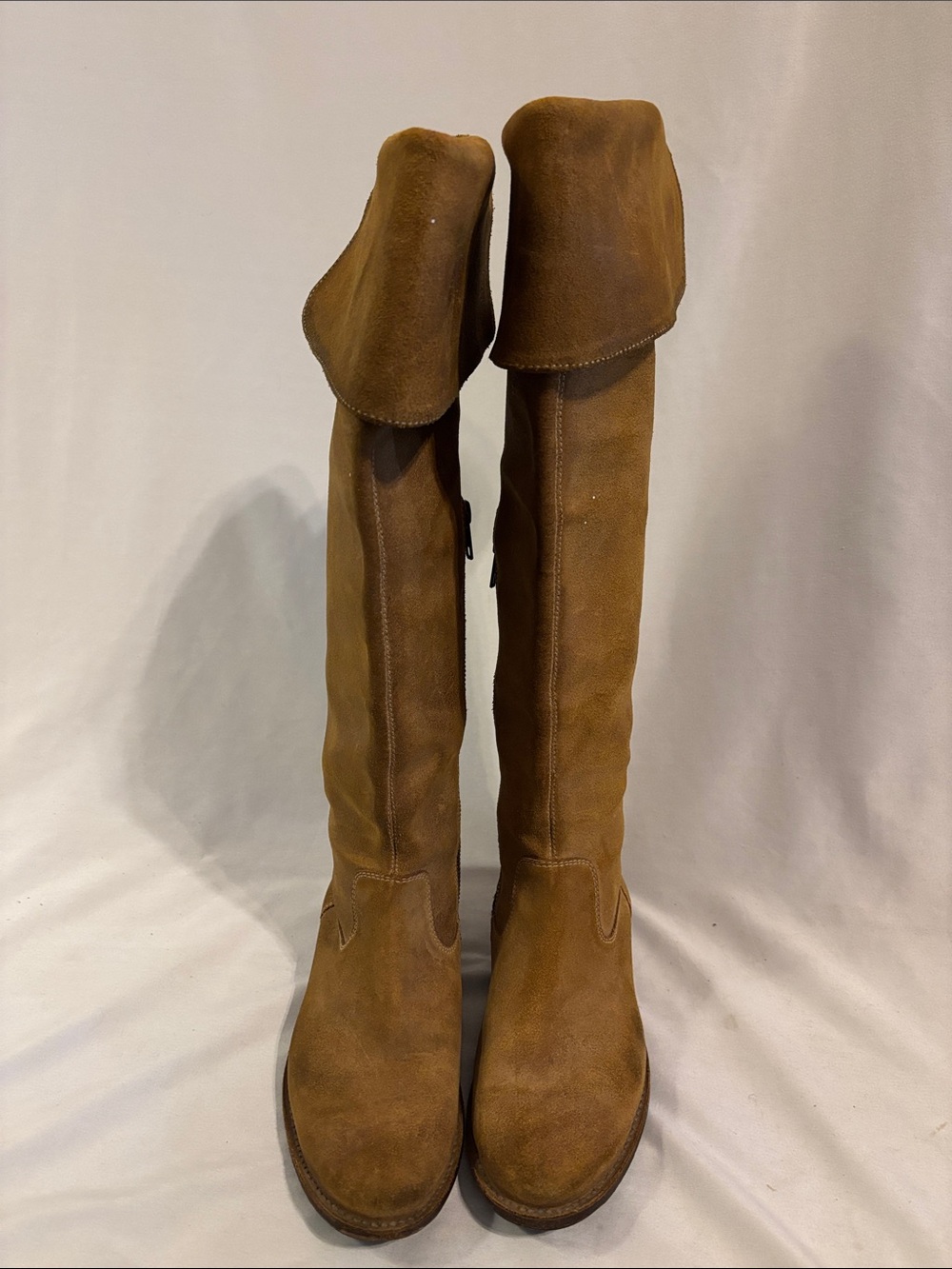 Frye Shirley Knee Tall Leather Tan Boots Size 6.5 - Picture 3 of 10